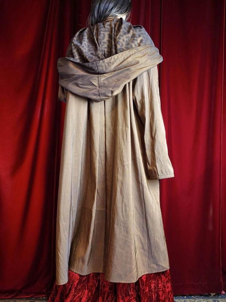 и Bronze  Leopard Big Hoodie Nylon Coat Reversible