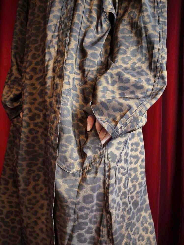 и Bronze  Leopard Big Hoodie Nylon Coat Reversible