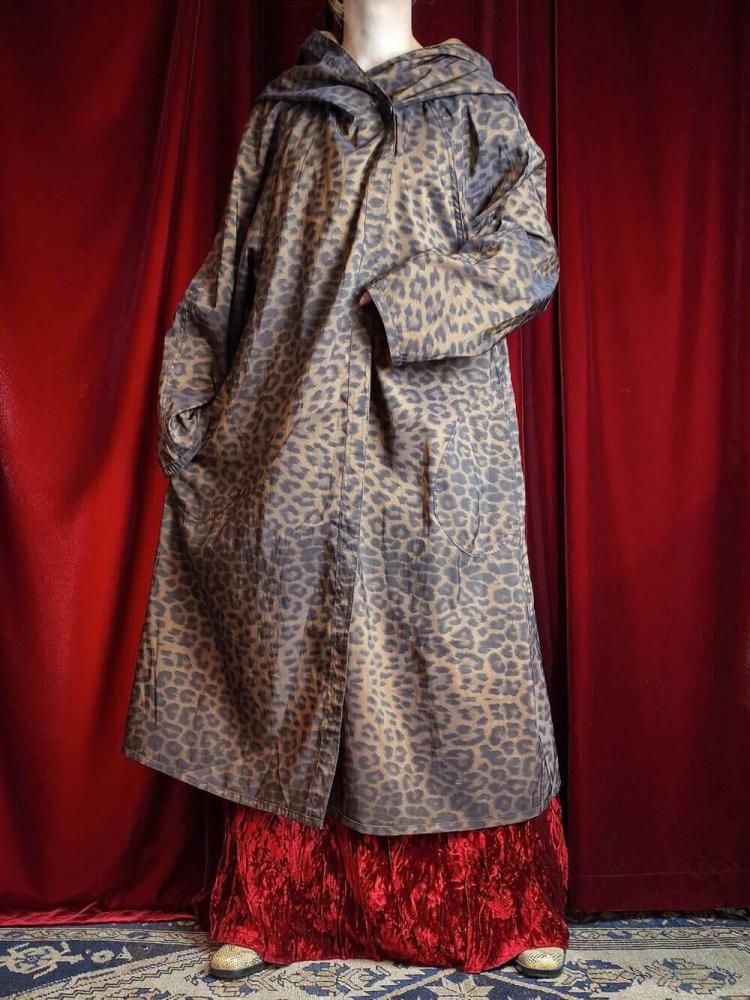 и Bronze  Leopard Big Hoodie Nylon Coat Reversible