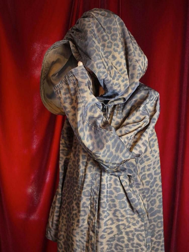 и Bronze  Leopard Big Hoodie Nylon Coat Reversible