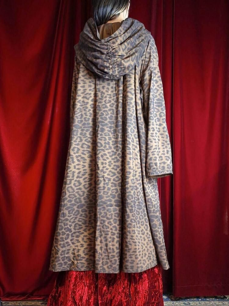 и Bronze  Leopard Big Hoodie Nylon Coat Reversible