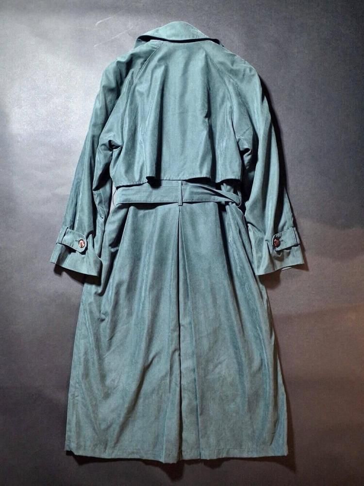 Deep Green Peach Skin Trench Coat / 賰ǽ饤ʡ