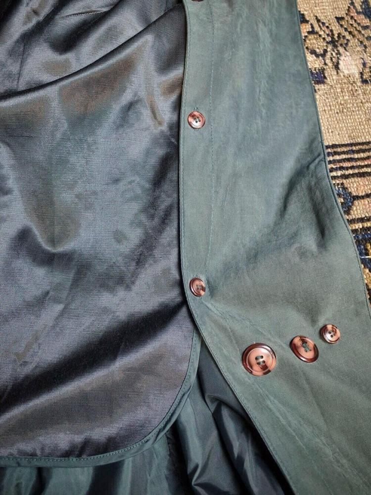 Deep Green Peach Skin Trench Coat / 賰ǽ饤ʡ