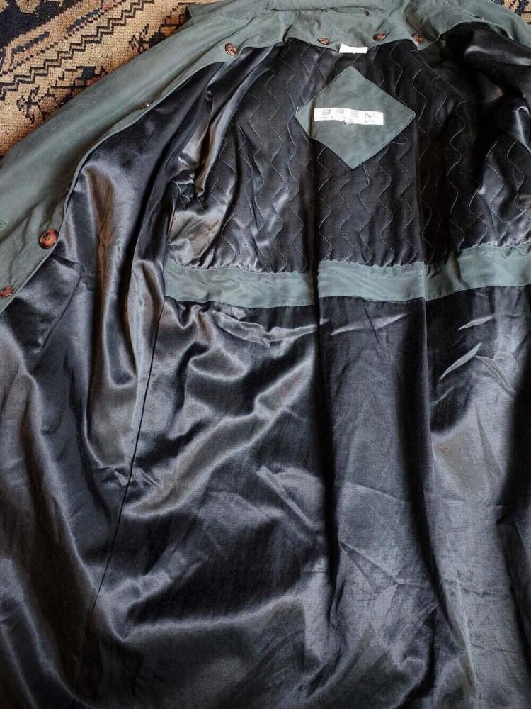 Deep Green Peach Skin Trench Coat / 賰ǽ饤ʡ