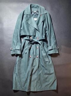 Deep Green Peach Skin Trench Coat / 賰ǽ饤ʡ