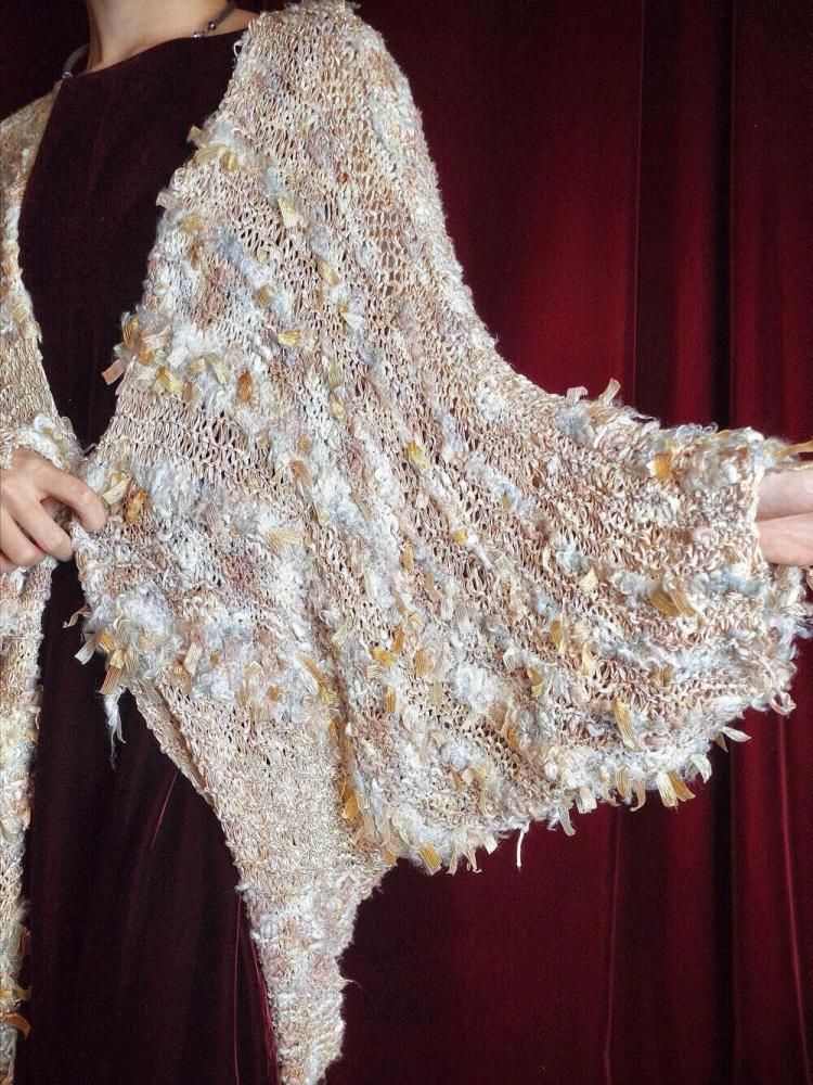 Cocoon Silhouette Shaggy Knit Gown