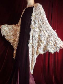 Cocoon Silhouette Shaggy Knit Gown