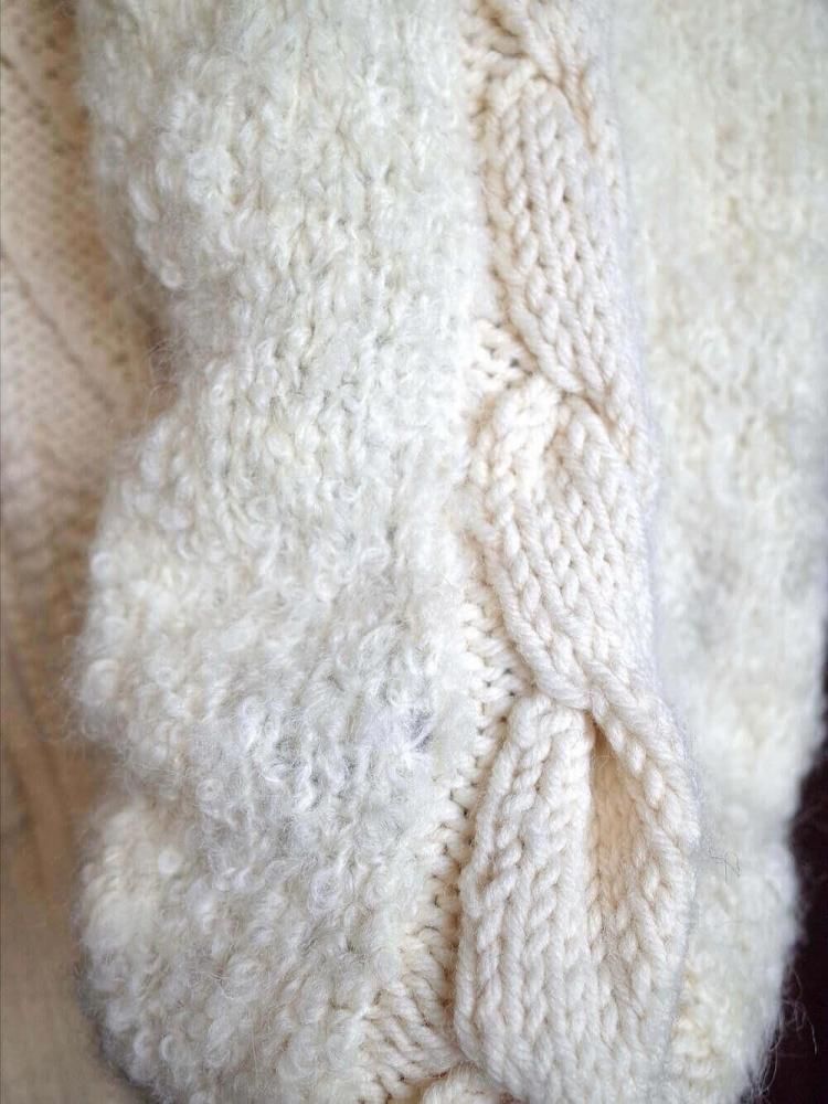 "HAND KNITTED IN IRELAND" Aran Knit Blouson