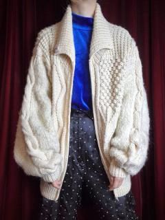 "HAND KNITTED IN IRELAND" Aran Knit Blouson