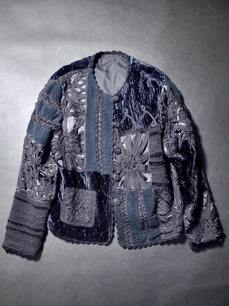 Code Embroidery  Velvet Quilting Switch Jacket