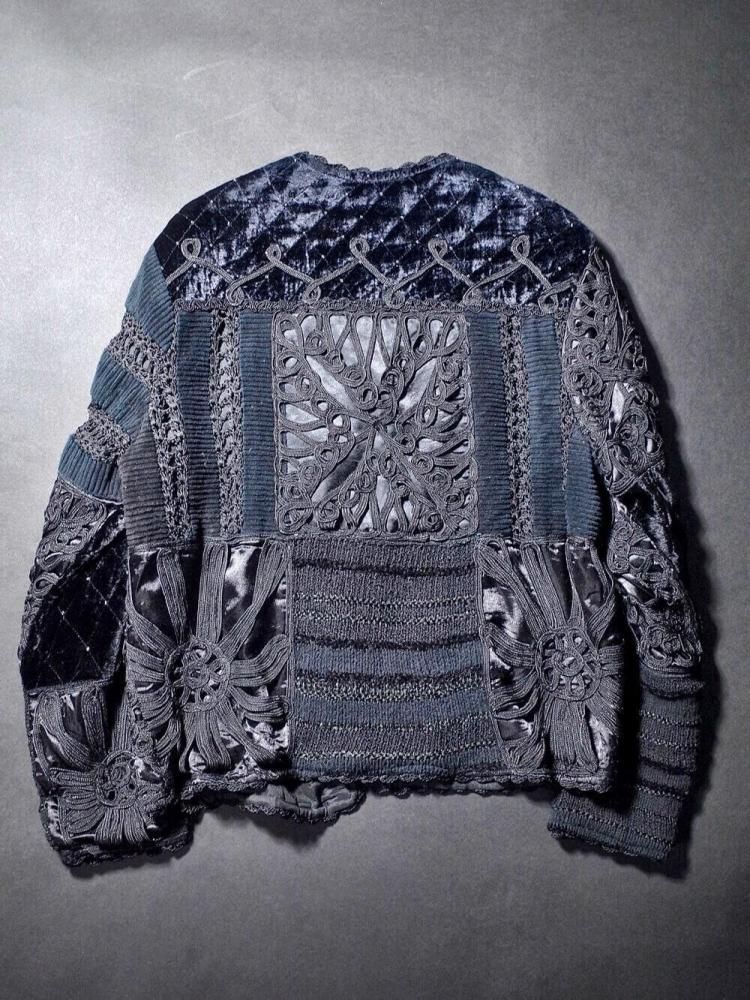 Code Embroidery  Velvet Quilting Switch Jacket