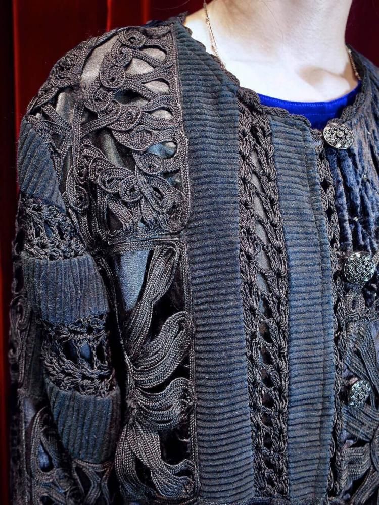 Code Embroidery  Velvet Quilting Switch Jacket