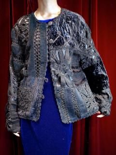 Code Embroidery  Velvet Quilting Switch Jacket