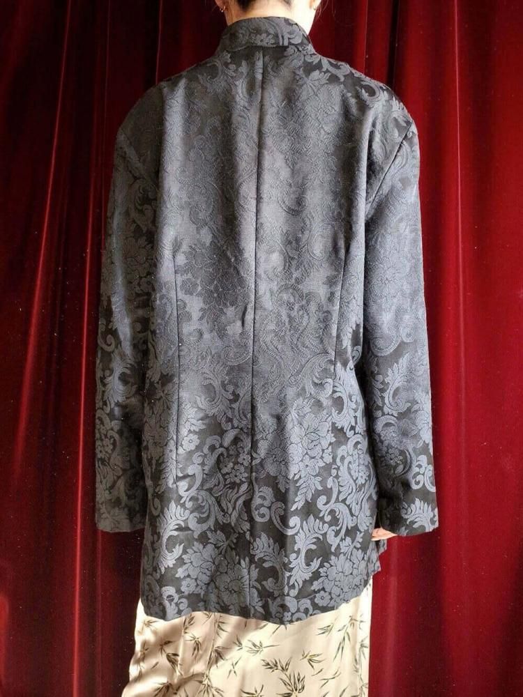 Black Jacquard Arabesque China Jacket