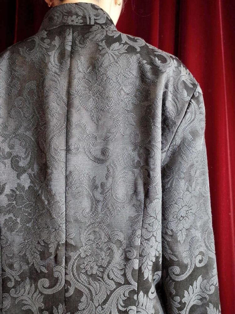 Black Jacquard Arabesque China Jacket