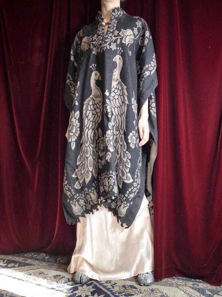 Peacock Woven Poncho