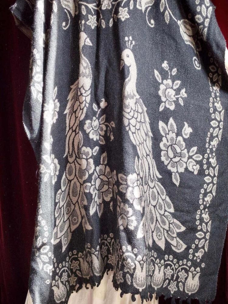 Peacock Woven Poncho