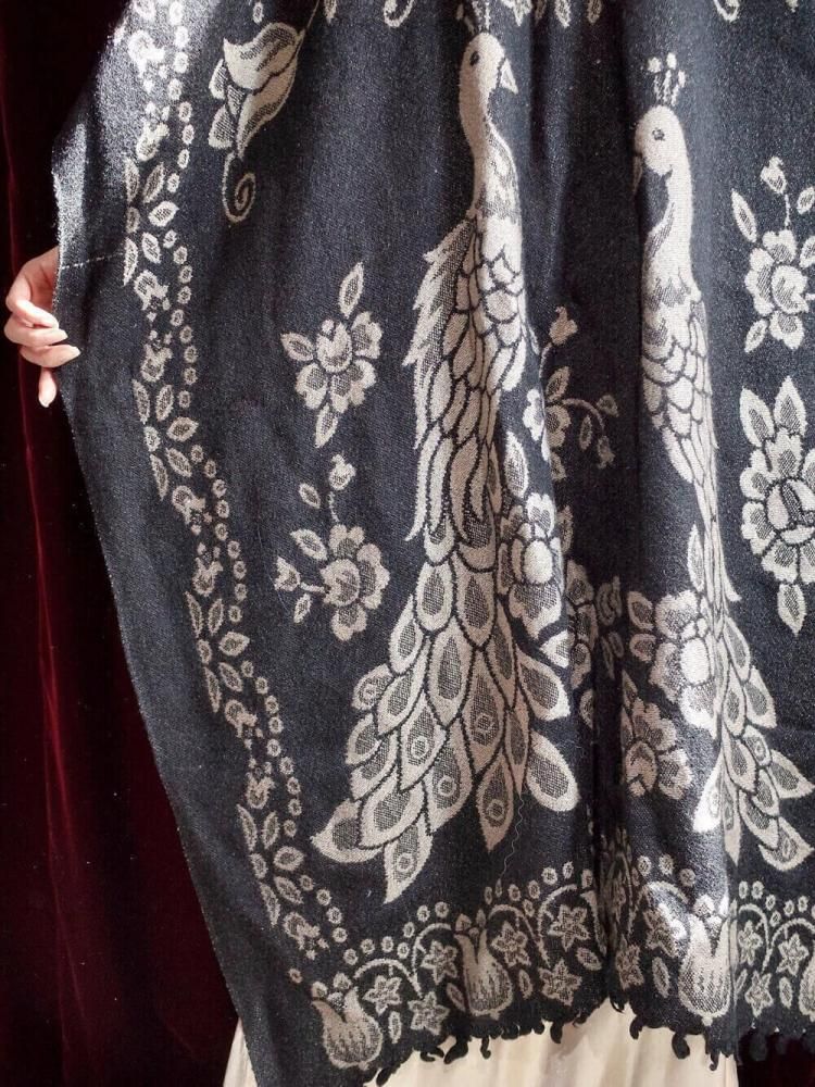 Peacock Woven Poncho