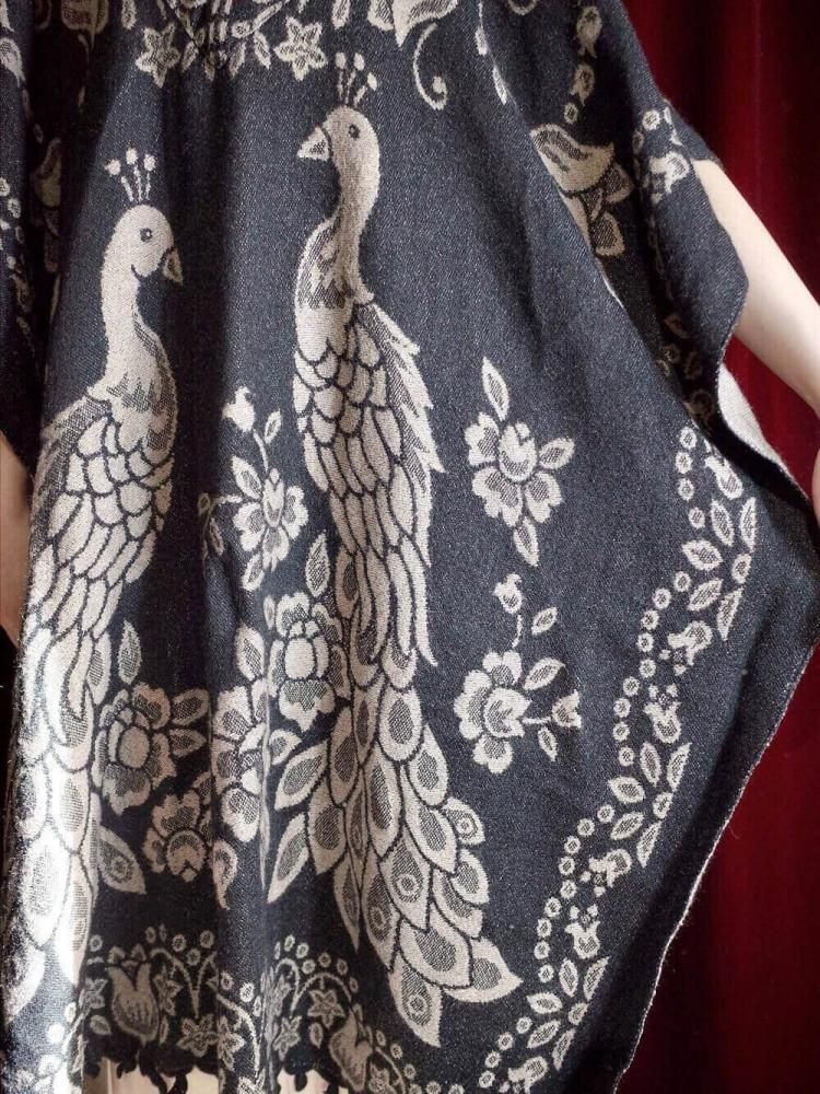 Peacock Woven Poncho