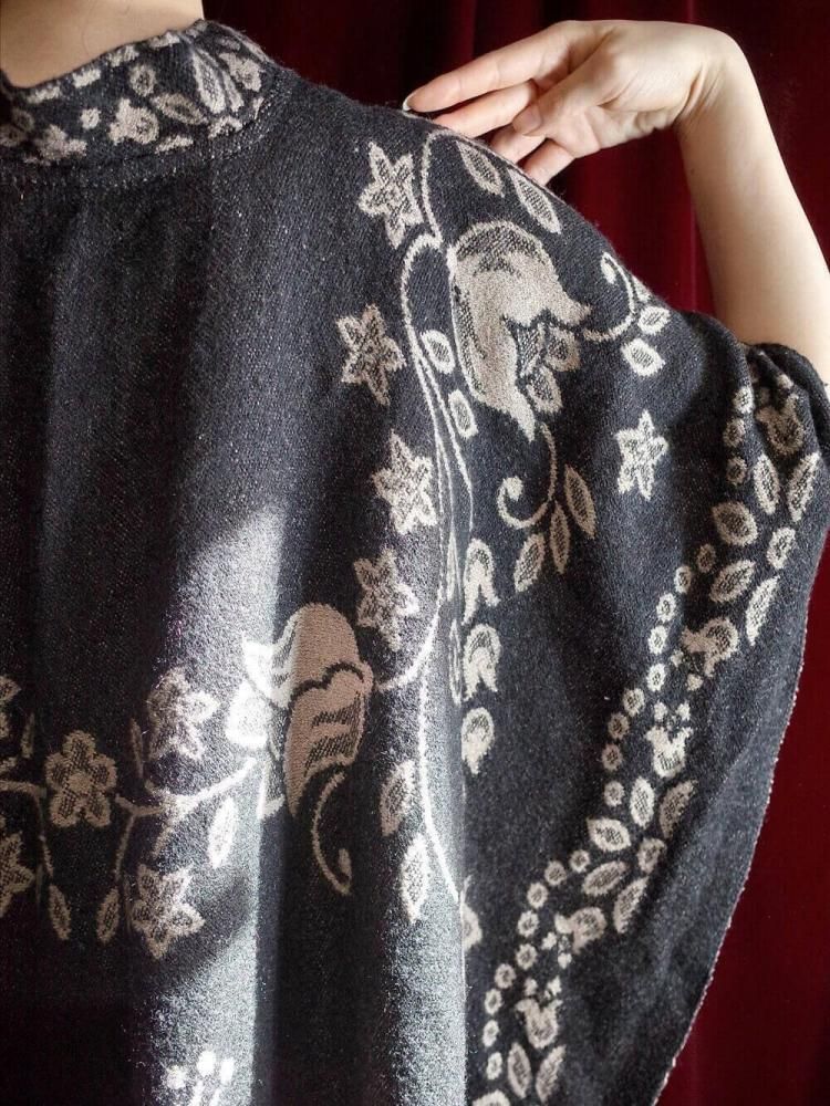 Peacock Woven Poncho