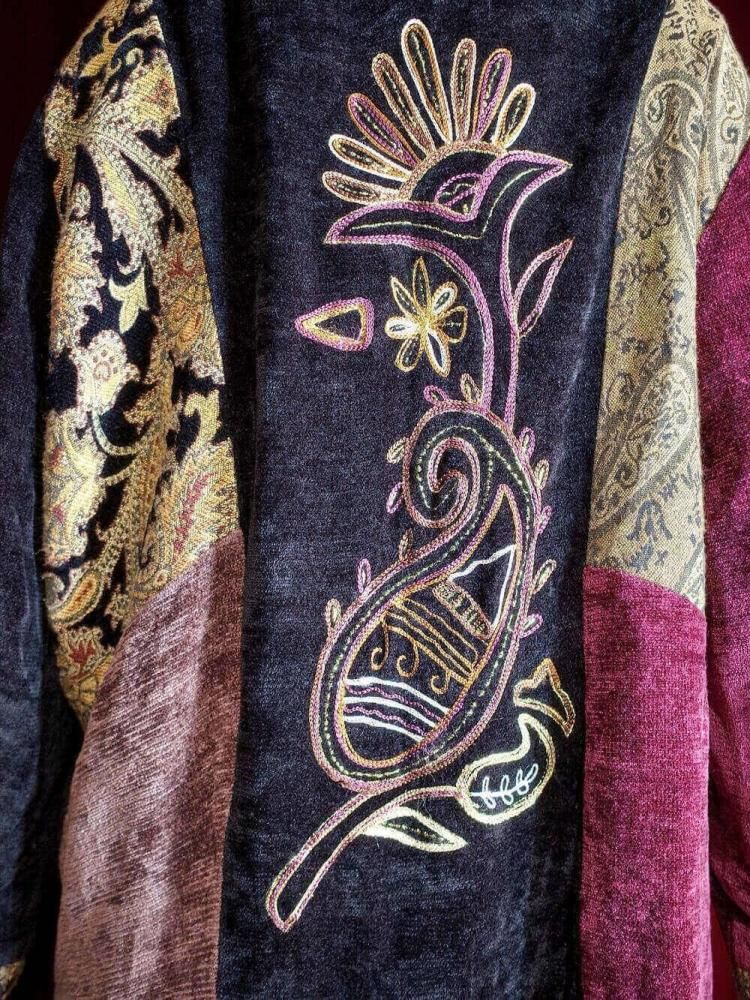 Switch & Embroidery Mao Collar Jacquard Jacket