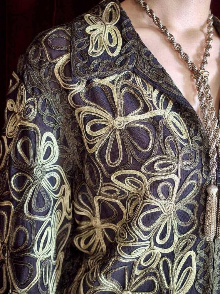 Code Embroidery Mesh Jacket