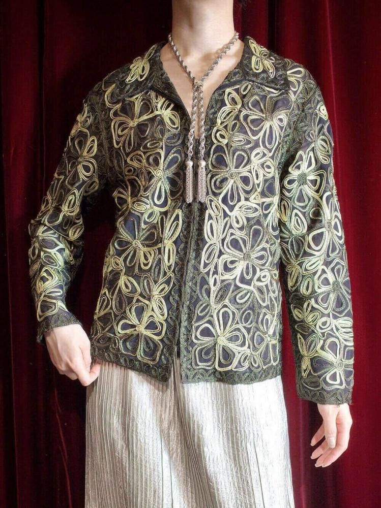 Code Embroidery Mesh Jacket