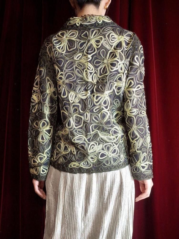 Code Embroidery Mesh Jacket