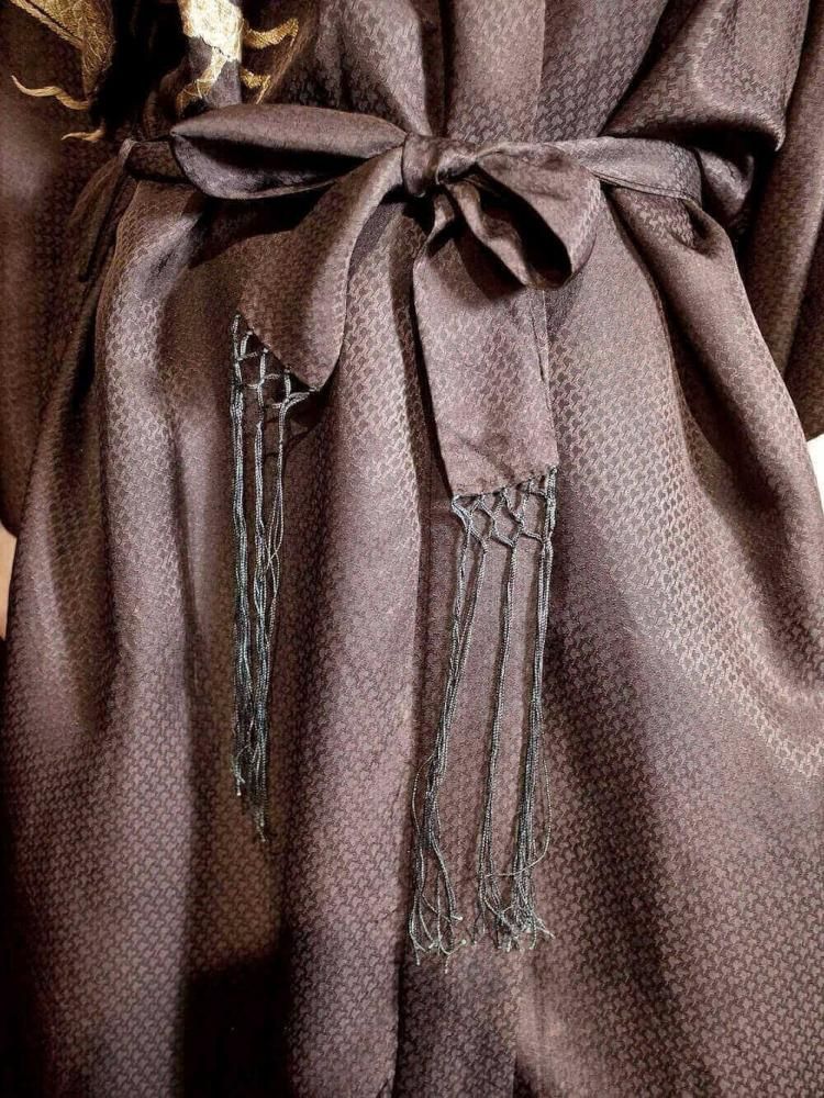 c.1950s Embracing Dragon Embroidery Gown