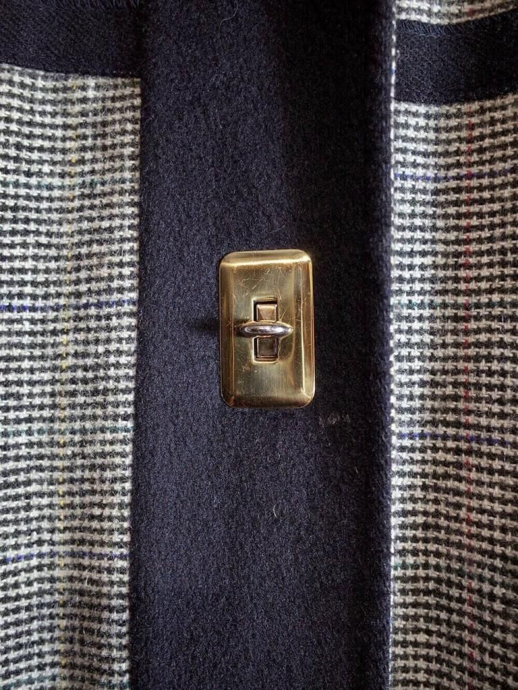 c.1980s Mondrian Pattern & Turn Lock Buttons Hoodie Coat