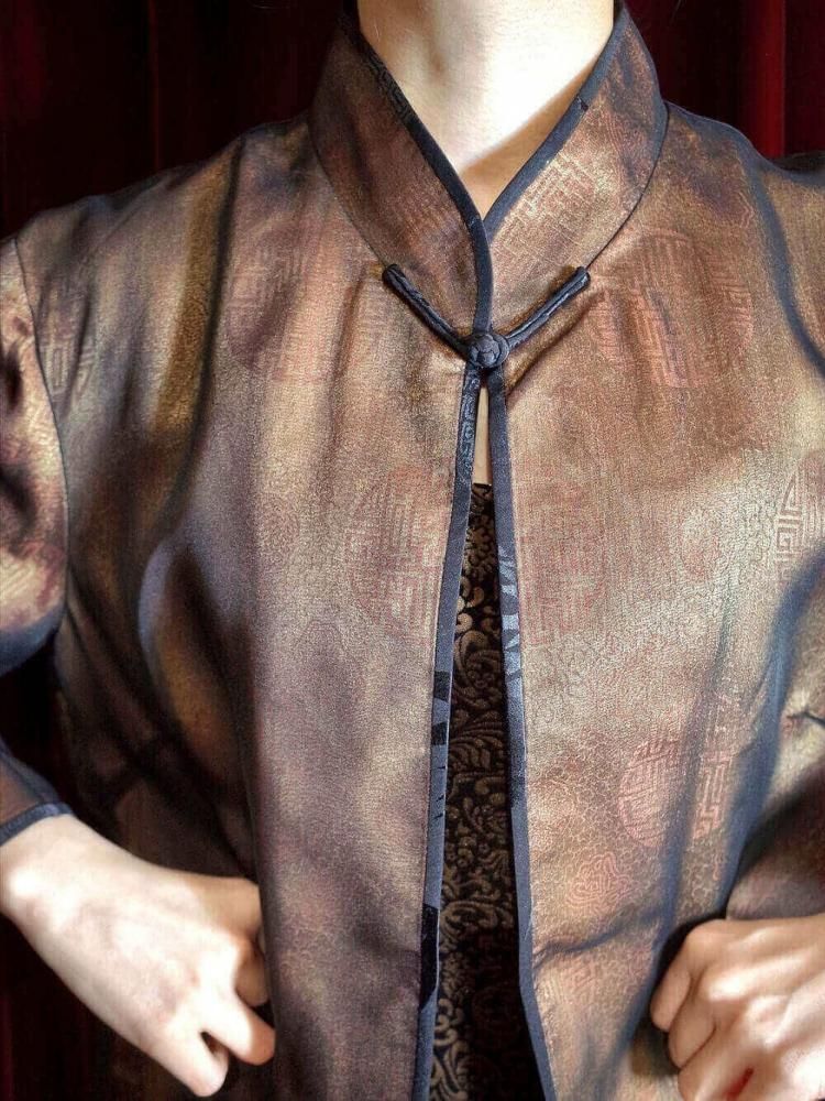 Sheer Layered China Shirt