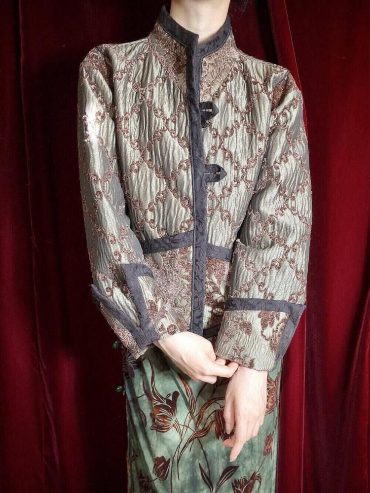 Damask Pattern Jacquard Jacket