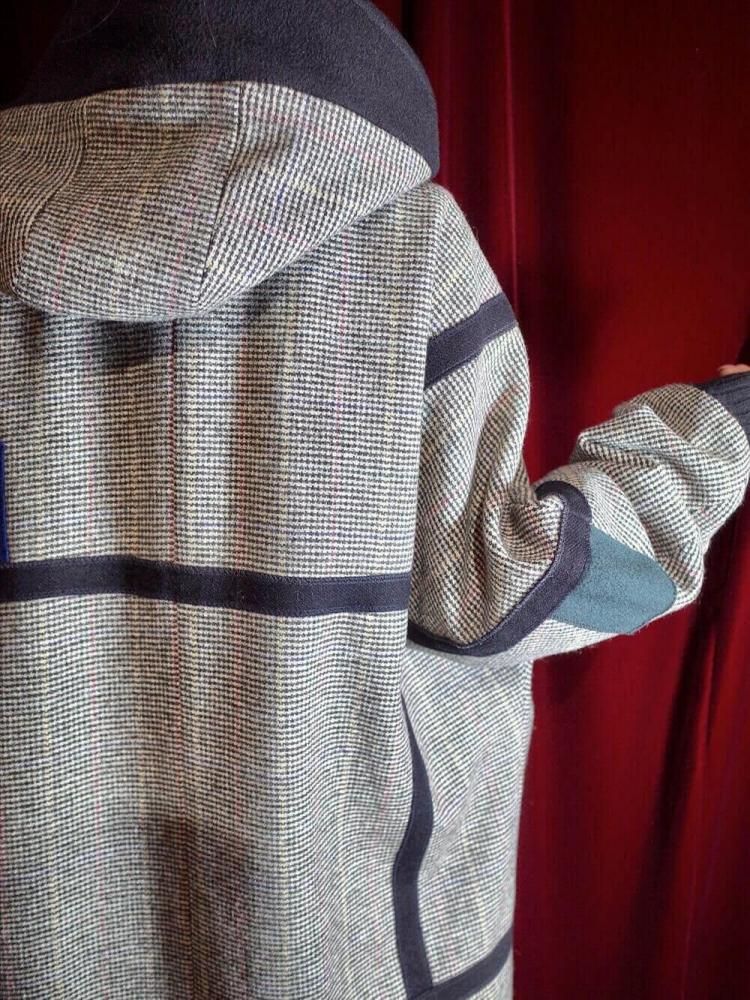 c.1980s Mondrian Pattern & Turn Lock Buttons Hoodie Coat