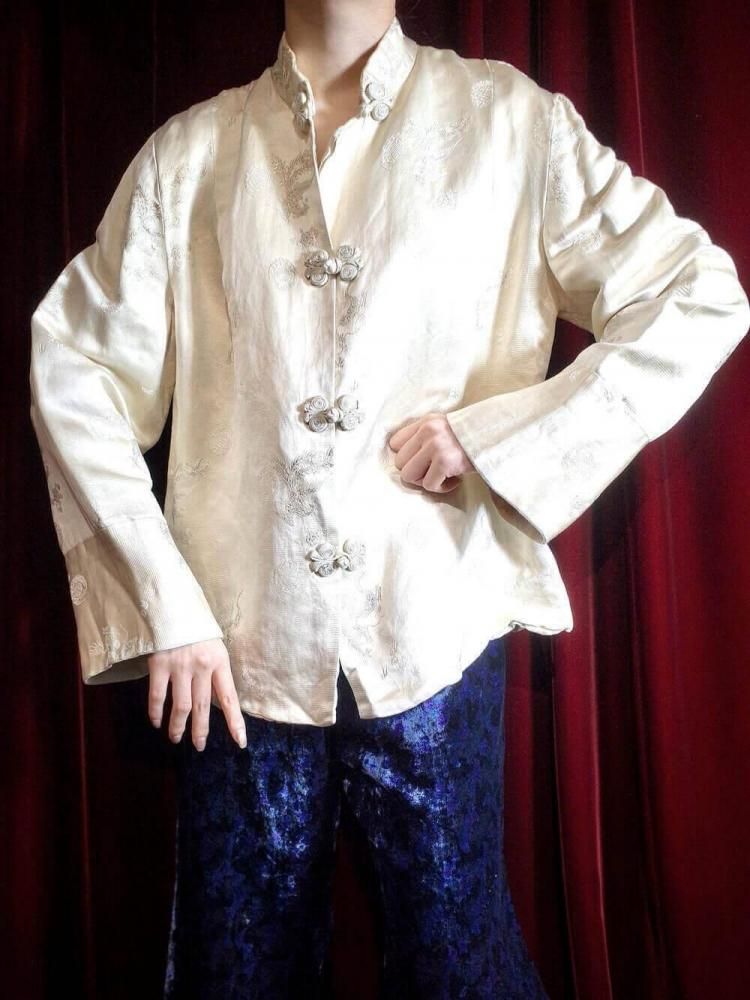 c.1950s ˱࿥ All White Silk China Jacket