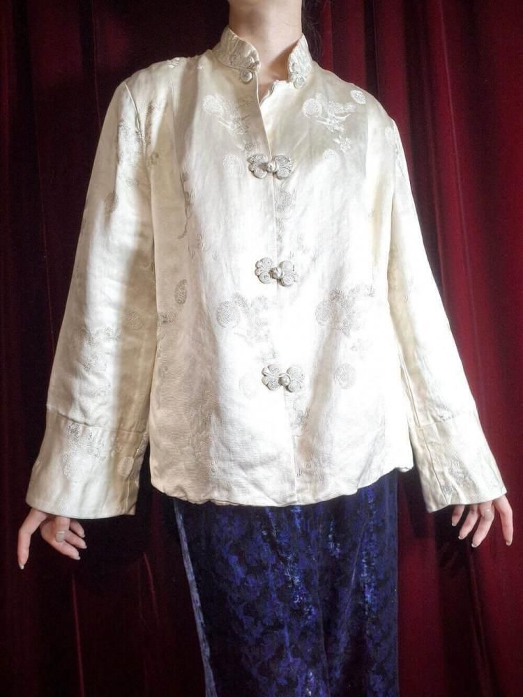 c.1950s ˱࿥ All White Silk China Jacket