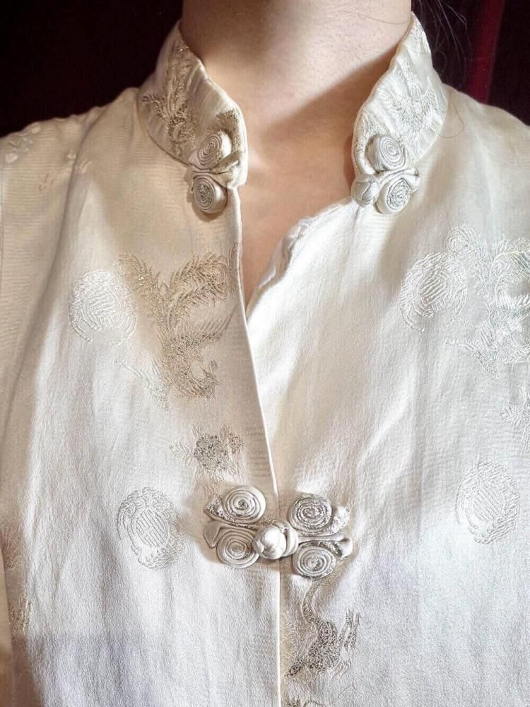 c.1950s ˱࿥ All White Silk China Jacket