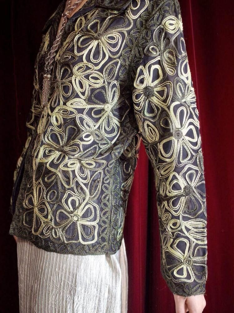 Code Embroidery Mesh Jacket