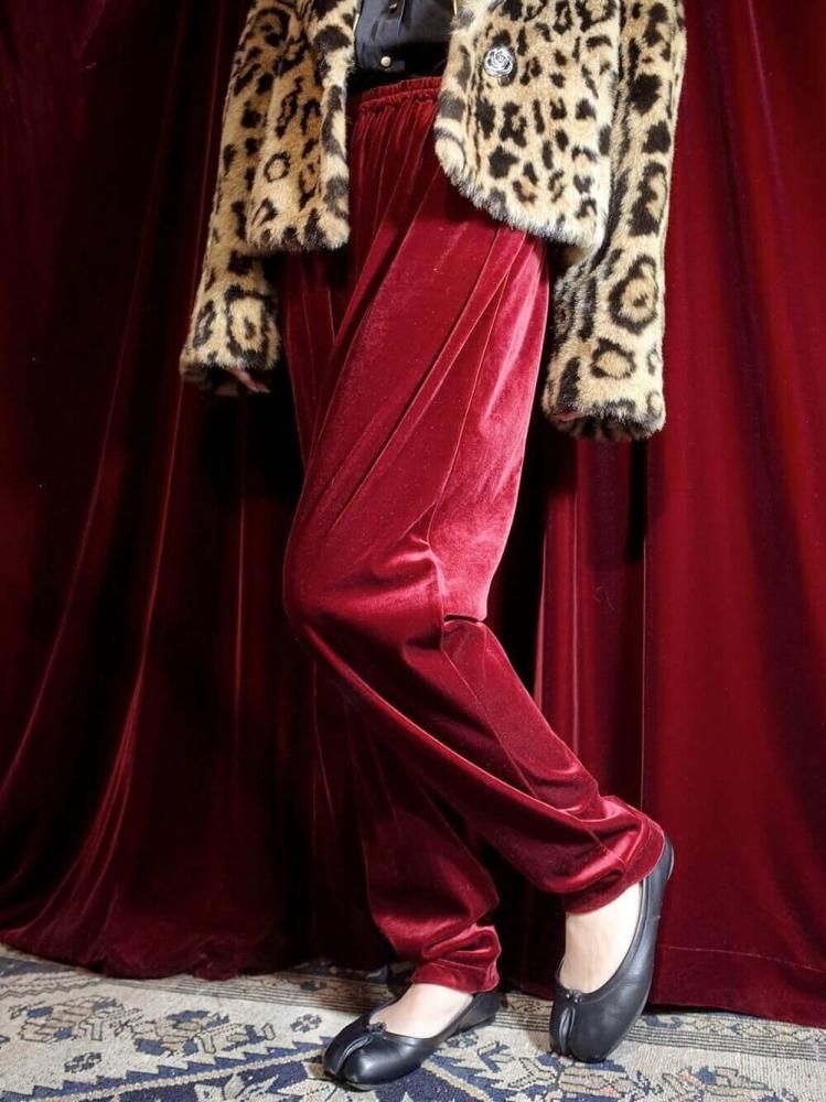 Deep Red Velvet Pants