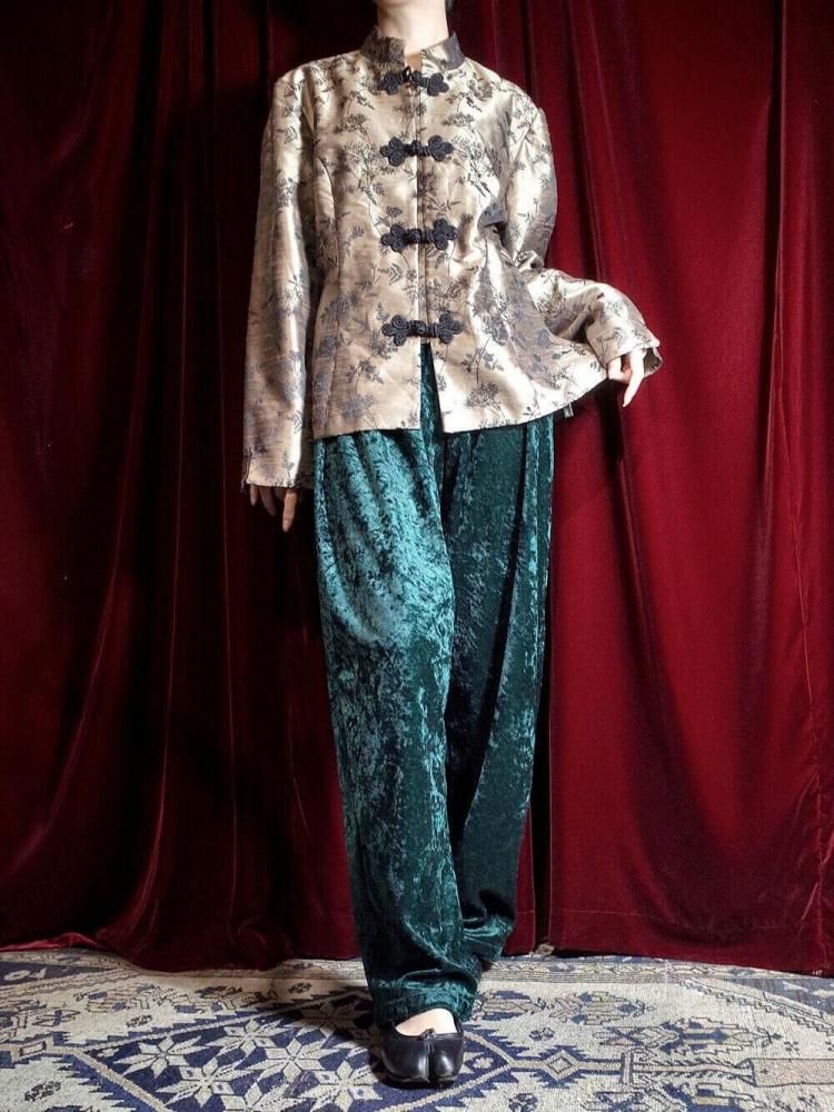 Deep Green Crush Velvet Pants