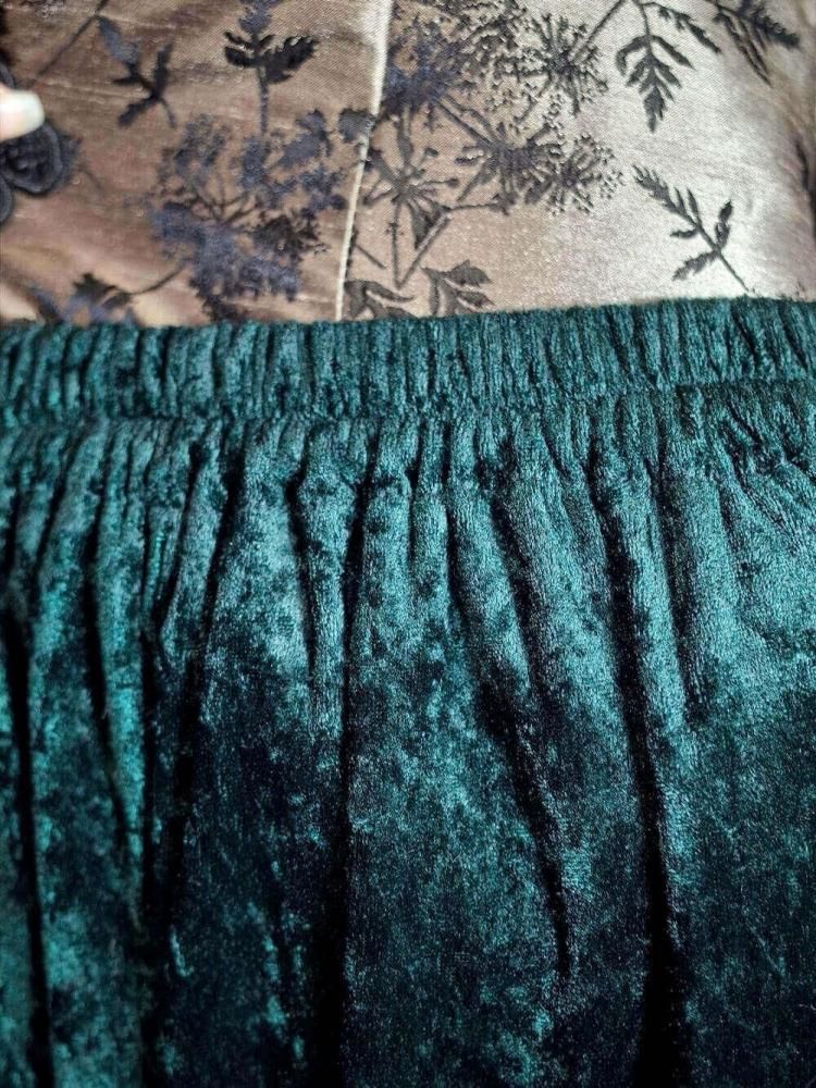 Deep Green Crush Velvet Pants