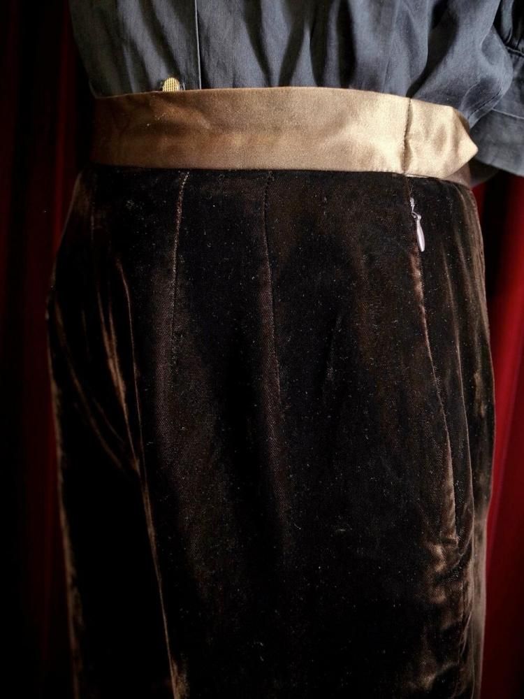 Dark Brown Rayon Velvet Pants