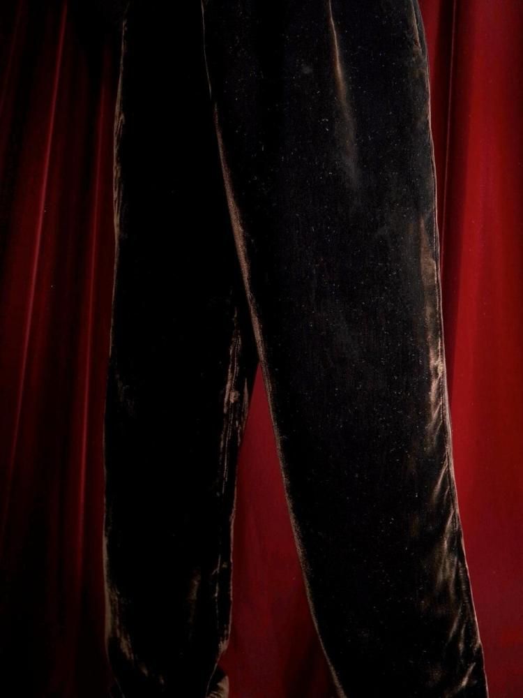 Dark Brown Rayon Velvet Pants