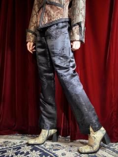 Dragon Black Silk Jacquard China Slacks