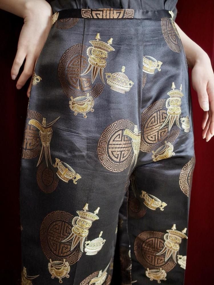 Oriental Jacquard Silk China Slacks