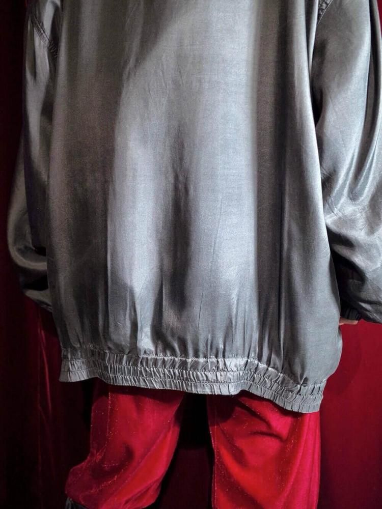 Black Silk �� Gold Stitch Quilting Blouson