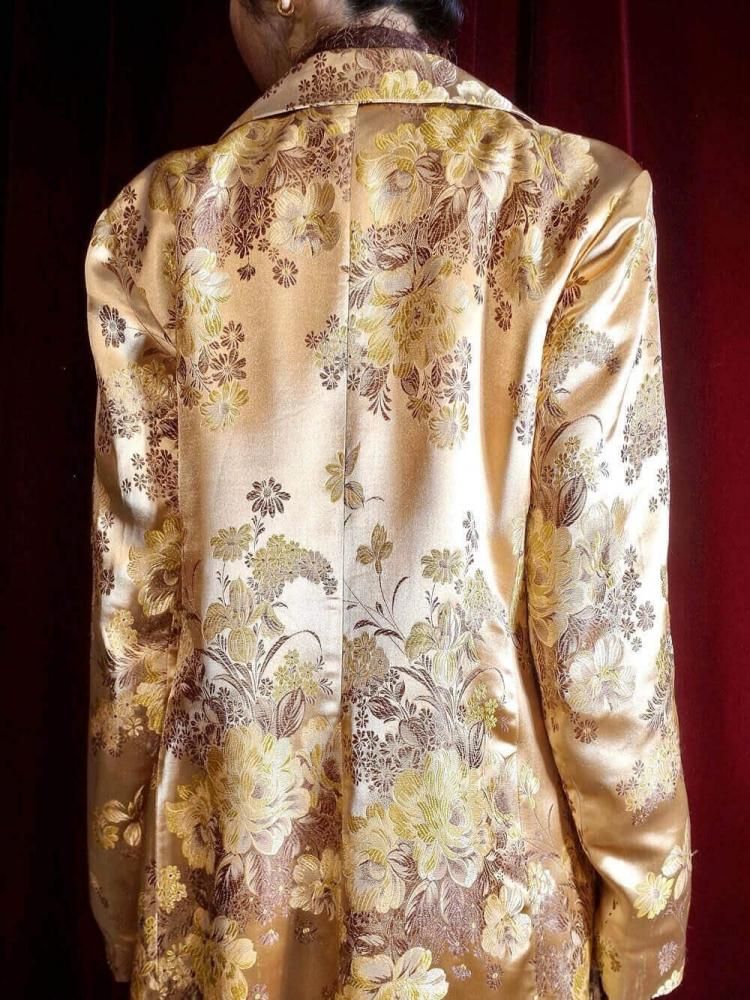 Oriental Flower Jacquard Coat