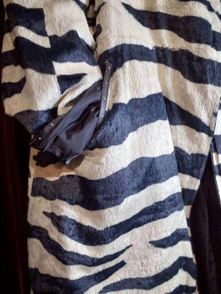 Zebra Fur �� Black Nylon Reversible Coat