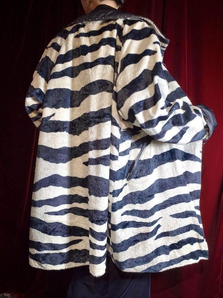 Zebra Fur �� Black Nylon Reversible Coat