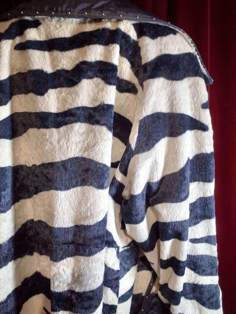 Zebra Fur �� Black Nylon Reversible Coat