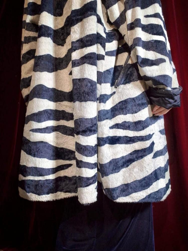 Zebra Fur �� Black Nylon Reversible Coat
